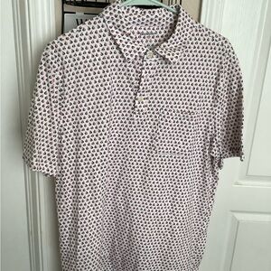 White and Red Patterned Men's Shirt